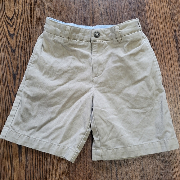 Lands' End Light Tan Flat Front Chino Shorts Size Boys 6 - Picture 1 of 4